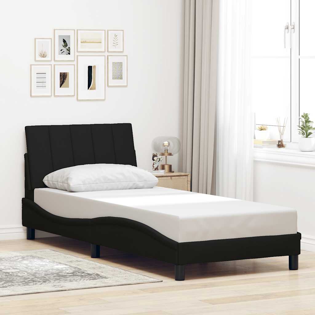 Bed Frame without Mattress "Hanko" Black 90x190 cm Fabric