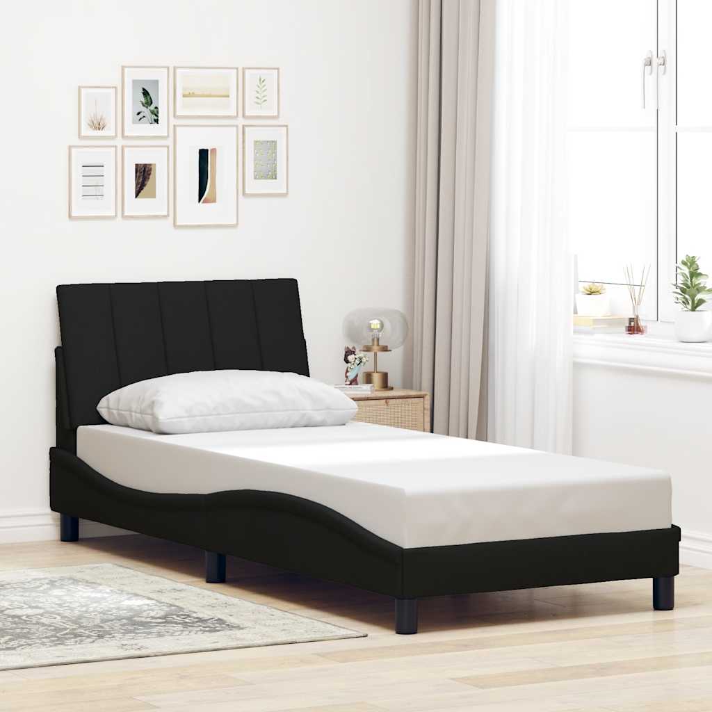 Bed Frame without Mattress "Hanko" Black 90x200 cm Fabric