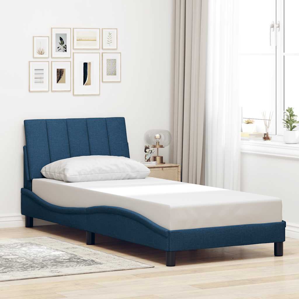 Bed Frame without Mattress "Hanko" Blue 90x200 cm Fabric