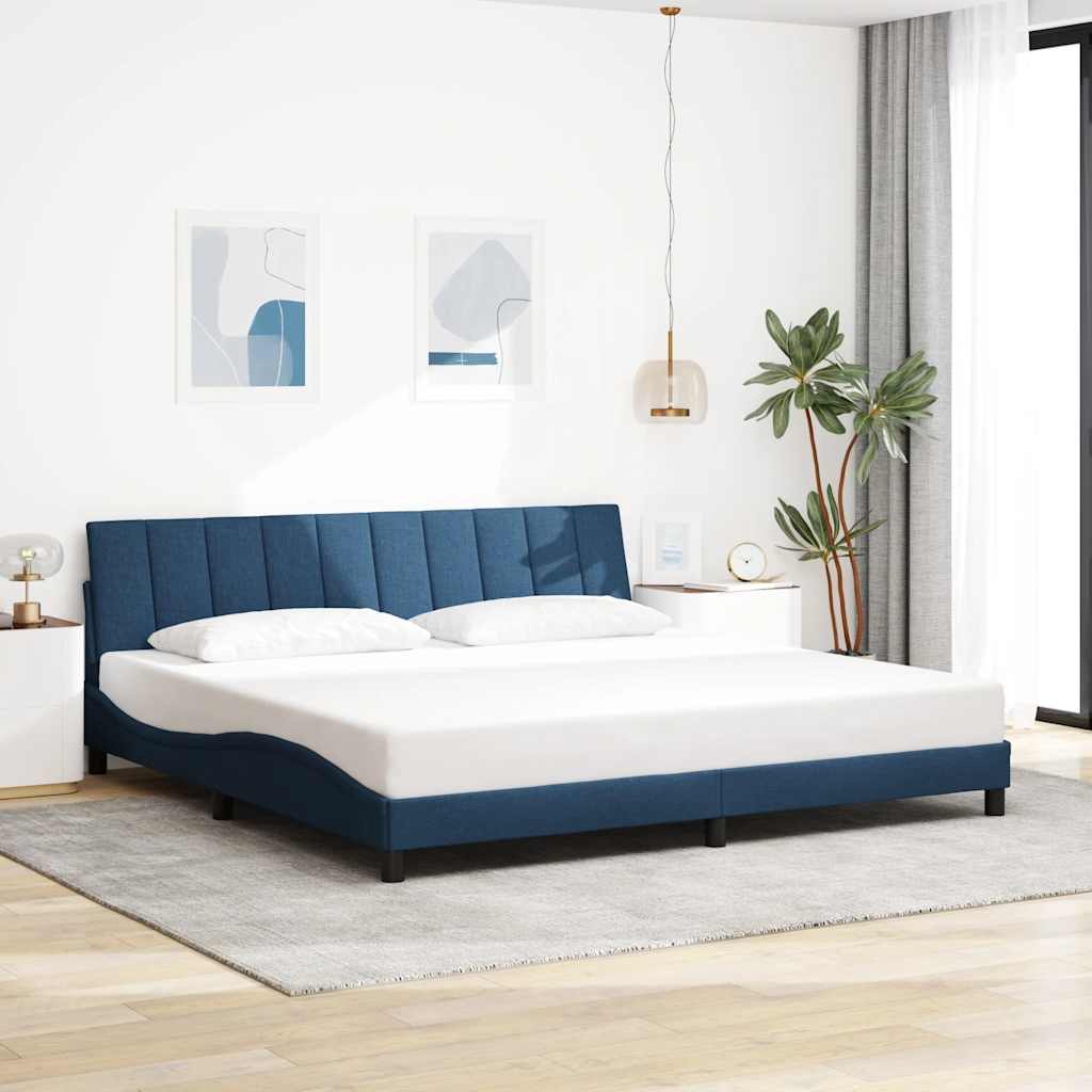 Bed Frame without Mattress "Hanko" Blue 200x200 cm Fabric