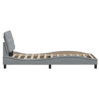 Bed Frame with LED without Mattress Light Grey 80x200 cm Fabric