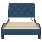 Bed Frame with LED without Mattress Blue 80x200 cm Fabric