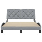 Bed Frame with LED without Mattress Light Grey 120x200 cm Fabric