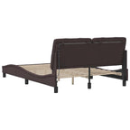 Bed Frame with LED without Mattress Dark Brown 120x200 cm Fabric
