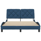 Bed Frame with LED without Mattress Blue 120x200 cm Fabric