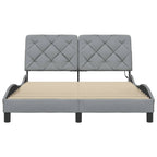 Bed Frame with LED without Mattress Light Grey 140x190 cm Fabric