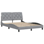 Bed Frame with LED without Mattress Light Grey 140x190 cm Fabric
