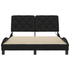 Bed Frame with LED without Mattress Black 140x190 cm Fabric