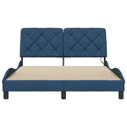 Bed Frame with LED without Mattress Blue 140x200 cm Fabric