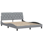 Bed Frame with LED without Mattress Light Grey 160x200 cm Fabric