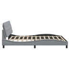 Bed Frame with LED without Mattress Light Grey 160x200 cm Fabric