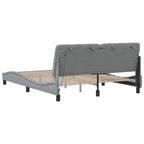 Bed Frame with LED without Mattress Light Grey 160x200 cm Fabric