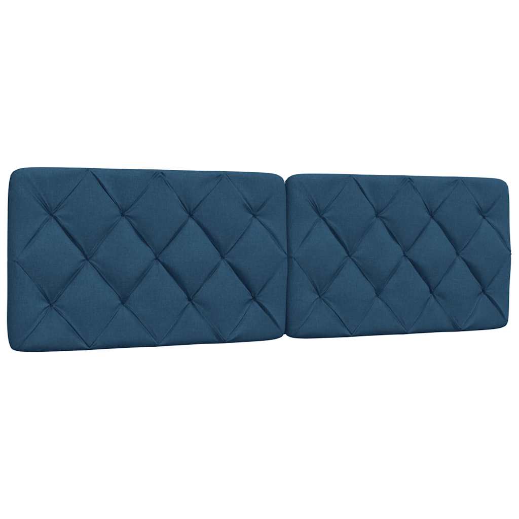 Bed Frame with LED without Mattress Blue 160x200 cm Fabric