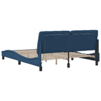 Bed Frame with LED without Mattress Blue 160x200 cm Fabric