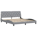 Bed Frame with LED without Mattress Light Grey 180x200 cm Fabric