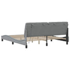 Bed Frame with LED without Mattress Light Grey 180x200 cm Fabric