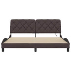 Bed Frame with LED without Mattress Dark Brown 180x200 cm Fabric