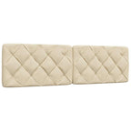 Bed Frame with LED without Mattress Cream 180x200 cm Fabric