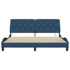 Bed Frame with LED without Mattress Blue 180x200 cm Fabric