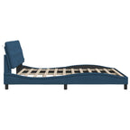 Bed Frame with LED without Mattress Blue 180x200 cm Fabric