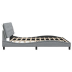 Bed Frame with LED without Mattress Light Grey 200x200 cm Fabric