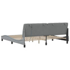 Bed Frame with LED without Mattress Light Grey 200x200 cm Fabric