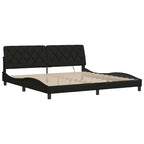Bed Frame with LED without Mattress Black 200x200 cm Fabric