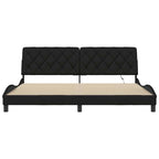 Bed Frame with LED without Mattress Black 200x200 cm Fabric