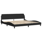 Bed Frame with LED without Mattress Black 200x200 cm Fabric