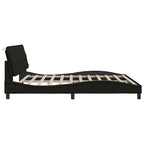 Bed Frame with LED without Mattress Black 200x200 cm Fabric