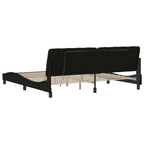 Bed Frame with LED without Mattress Black 200x200 cm Fabric