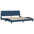 Bed Frame with LED without Mattress Blue 200x200 cm Fabric