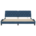 Bed Frame with LED without Mattress Blue 200x200 cm Fabric