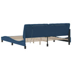 Bed Frame with LED without Mattress Blue 200x200 cm Fabric