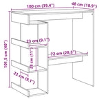 Barbord med hyllor artisan ek 100x48x101,5 cm