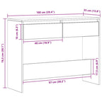 Avlastningsbord artisan ek 100x35x76,5 cm konstruerat trä