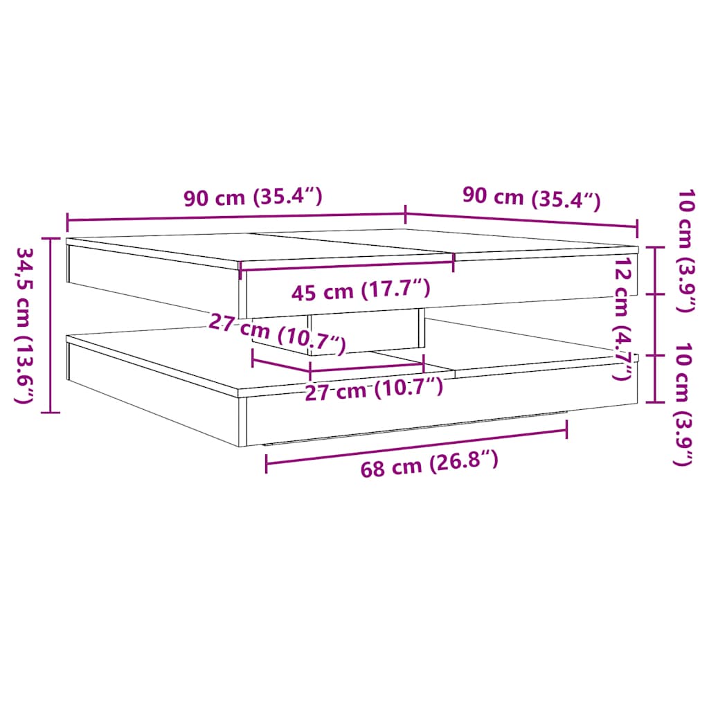 Darvino - Soffbord 360 grader vridbart artisan ek 90x90x34,5 cm