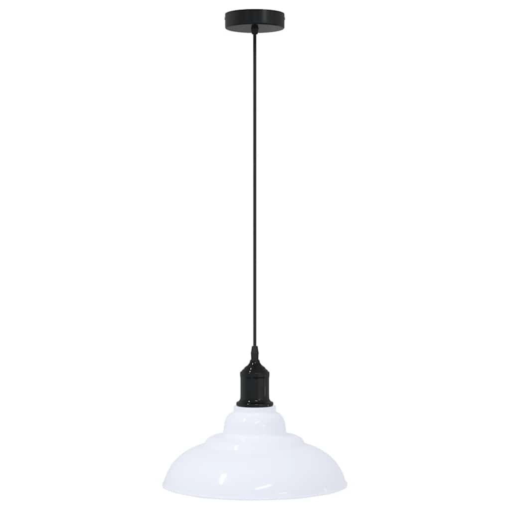 Solviano - Taklampa höjdjusterbar E27 glans vit Ø 31 cm metall