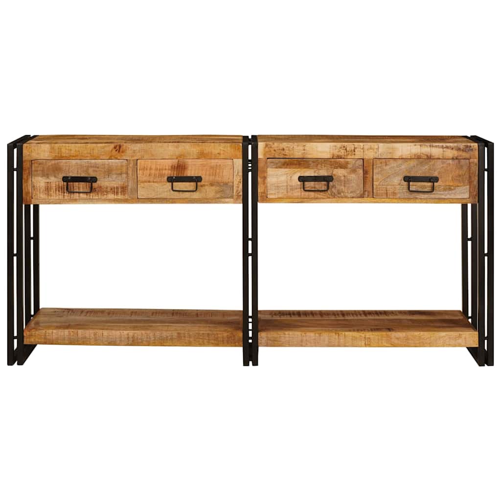 Norvesta - Konsolbord 2 pcs Brun 160 x 33 x 75 cm Massivt Mangoträ