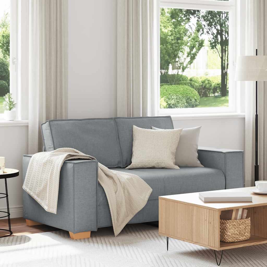 2-sitssoffa ljusgrå 120 cm tyg