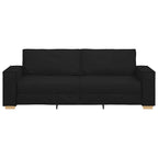 3-sitssoffa svart 180 cm tyg