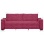 3-sitssoffa vinröd 180 cm sammet