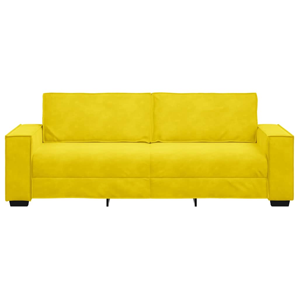 3-sitssoffa gul 180 cm sammet
