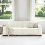 3-sitssoffa gräddvit 180 cm sammet