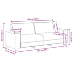 3-sitssoffa mörkgrå 180 cm tyg