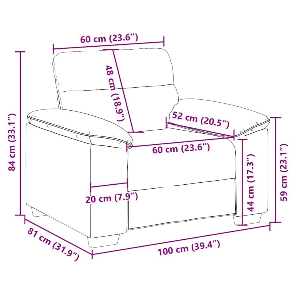 Nordic – Soffstol cappuccino 60 cm konstläder