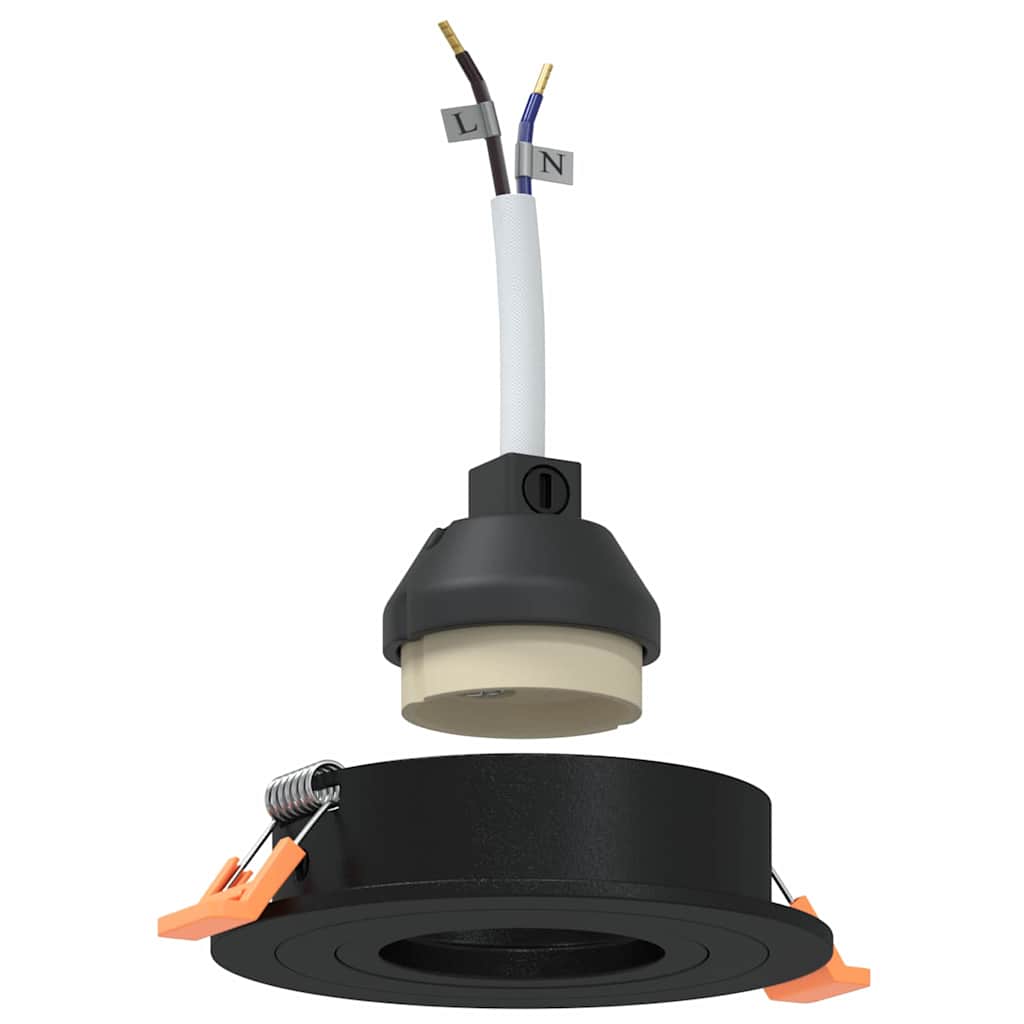 Senvalo - Spotlights med strålkastare 6 pcs Svart 9 x 9 x cm Aluminium