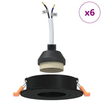 Senvalo - Spotlights med strålkastare 6 pcs Svart 9 x 9 x cm Aluminium