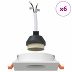 Torvella - Spotlights med strålkastare 6 pcs Vit 9 x 9 x cm Aluminium