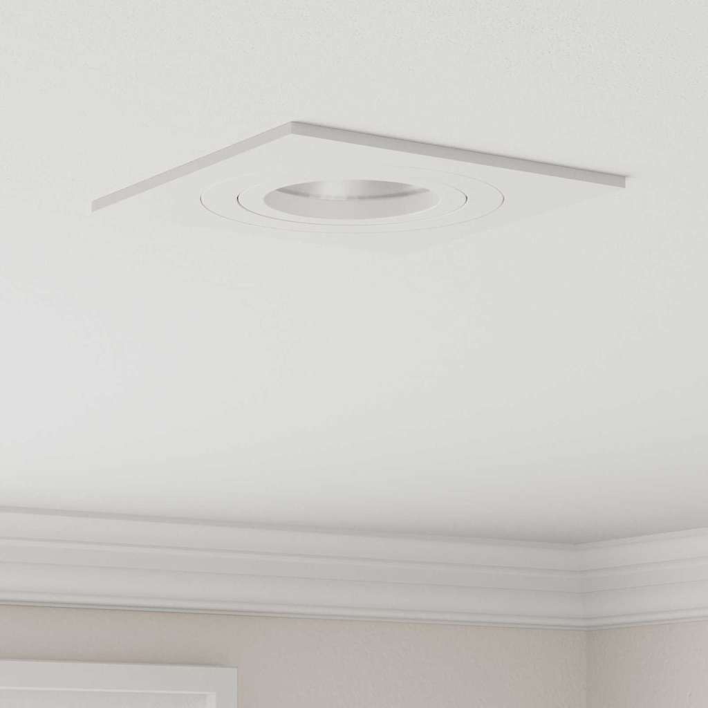 Nivoria - Spotlights med strålkastare 12 pcs Vit 9 x 9 x cm Aluminium